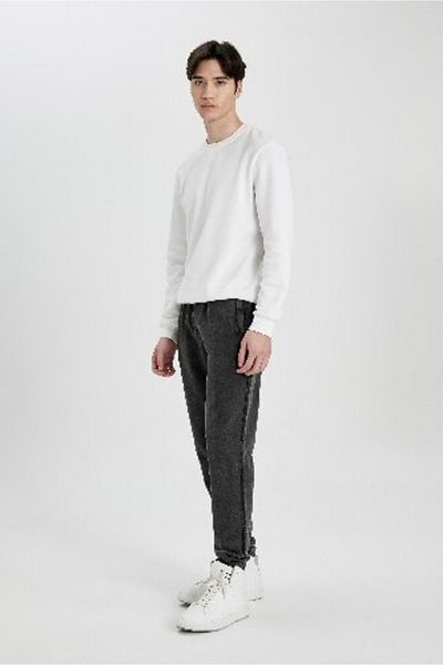 DeFacto Φούτερ με κανονική εφαρμογή Fleto Pocket Washed Pale Effect Μέση με κορδόνια Ελαστικό πόδι A1992ax24sp