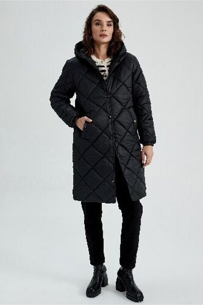 DeFacto Windproof Hooded Parka - Water Repellent, Snap Detail, Quilted A3416Ax23Sp