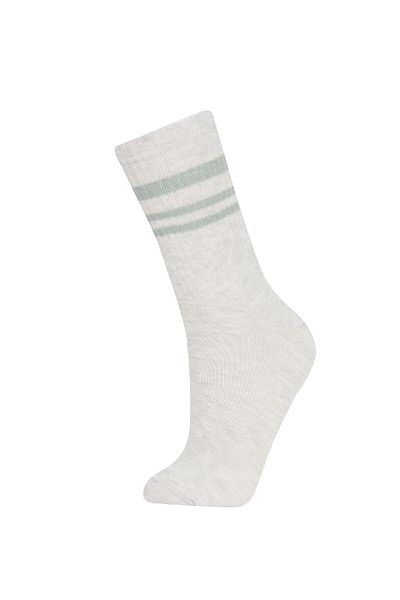 DeFacto Bequeme elastische 3-teilige lange Baumwollsocken für Damen A5877axns