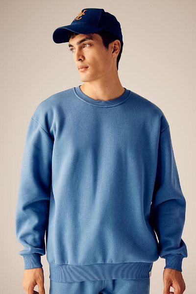 DeFacto Oversize Wide Fit Crew Neck Basic Sima pulóver T5139az23au