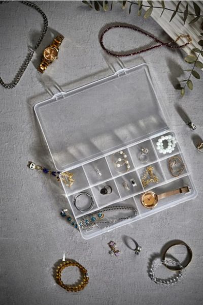 ODTA 12 Compartment Covered Jewelry-Buckle-Accessories-Hardware-Screw Organizer Organizer