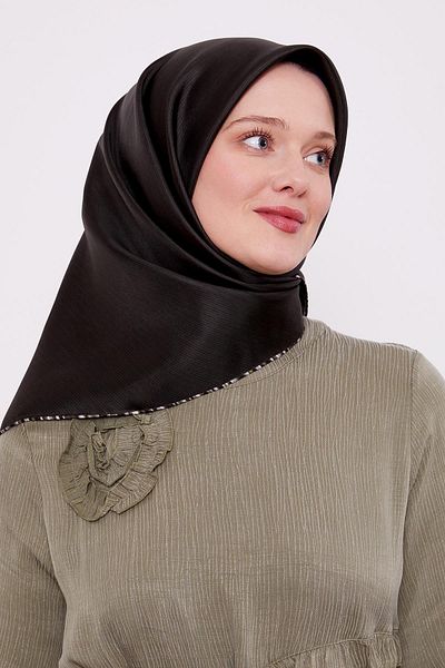 Levidor Μεταξωτό μαντίλι χακί ριγέ Twill