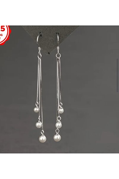 TakıConcept İnci Detaylı Püskül Zincir Küpe, Kadın Küpe, Uzun Küpe