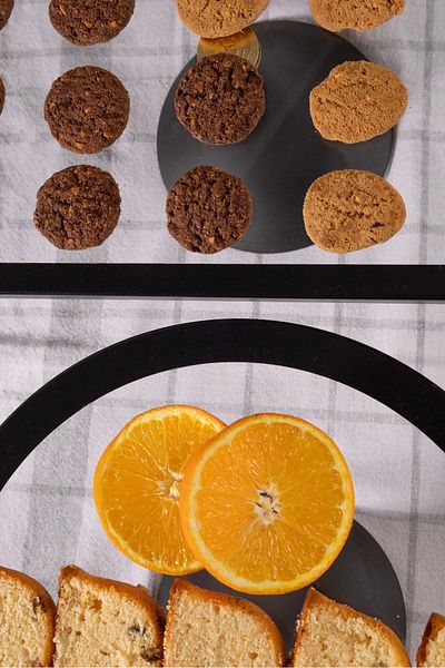 Fiyakalı Ürünler Atölyesi 2-Piece Cake Stand - Black Round & Rectangular - Cake and Cookie Edition - Dowry & Gift