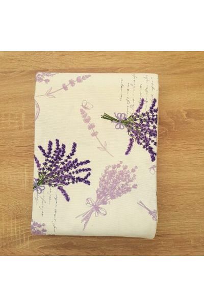 Kotonia Home Fata de masa exotica - 100% bumbac, 160x180 cm, crep impermeabil, buchet de lavanda