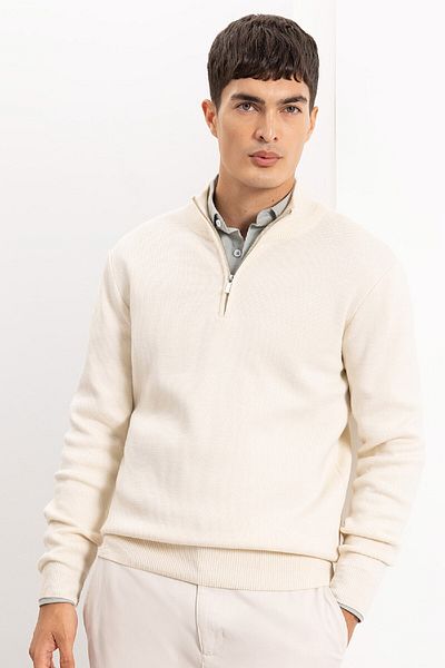 DeFacto Basic-Strickpullover mit Stehkragen und Reißverschluss – Standard Fit A5184ax23wn