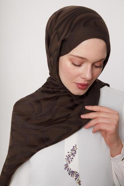 Levidor Bitter Brown Abstract Pattern Grazia Shawl