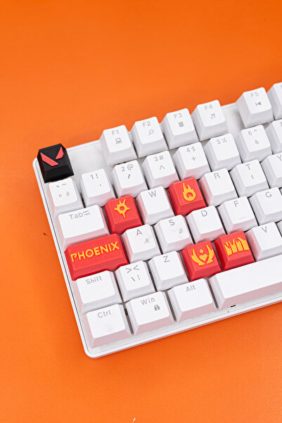 Makerpax Valorant Phoenix Keycaps, Q-E-X-C Mekanik Klavye Tuşu