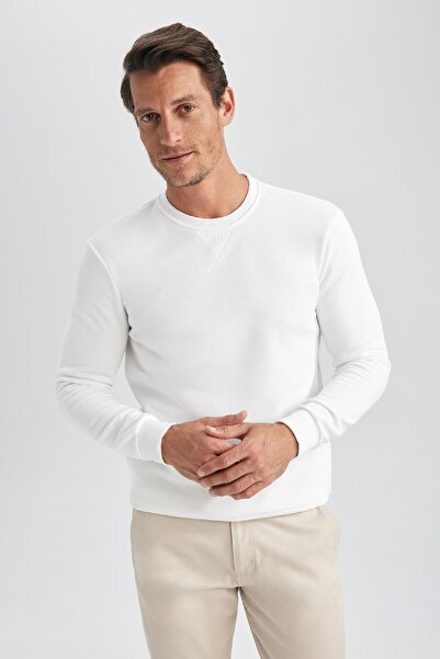 DeFacto Regular Fit Crew Neck Thick Basic Plain Sweatshirt T3777Az23Au