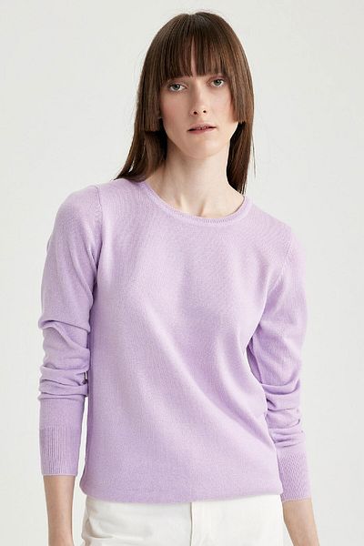 DeFacto Pulover de tricotaj cu textura moale cu decolteu - Regular Fit F7091az23wn