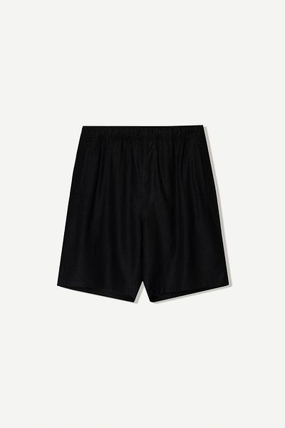 Bershka Loose linen blend jogger Bermuda shorts