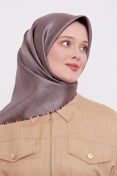 Levidor Μεταξωτό μαντίλι Cappuccino ριγέ Twill