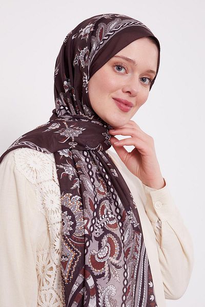 Levidor Σοκολατένιο καφέ κουλουριασμένο Ethnic Sport Shawl