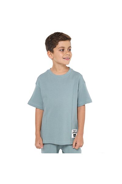 Victor and Jane Boys' Cord Set – Slate Grey T-Shirt and Shorts Set