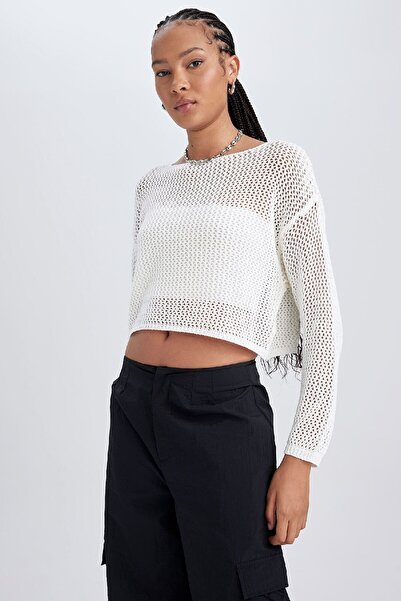 DeFacto Regular Fit Boat Neck Knitwear Sweater B0888Ax23Au