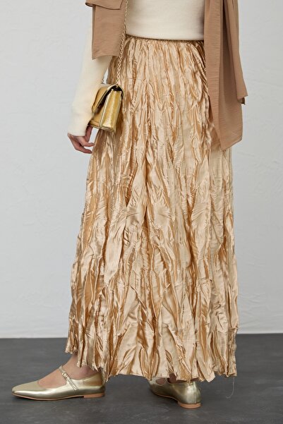 InStyle Σατέν Kraş Μπεζ φούστα