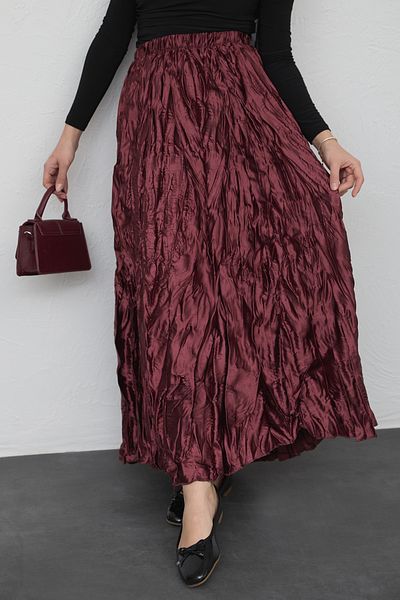 InStyle Fusta din satin roșu Claret