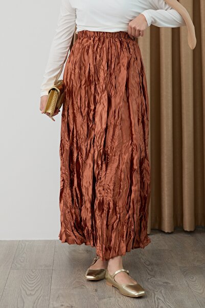 InStyle Σατέν φούστα Kraş Tan