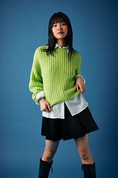 DeFacto Crew Neck Oversize kötöttáru pulóver - széles szabású V1811az23wn