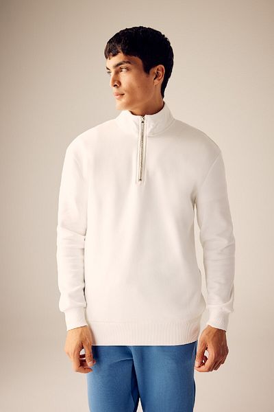DeFacto Bequemes Sweatshirt mit Reißverschluss und Stehkragen, bequem, normale Passform, X7405az23au
