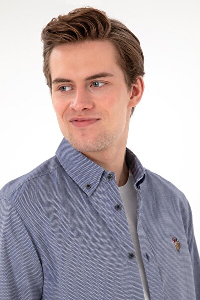 U.S. Polo Assn. U.S. POLO ASSN. Erkek Lacivert Uzun Kollu Basic Gömlek