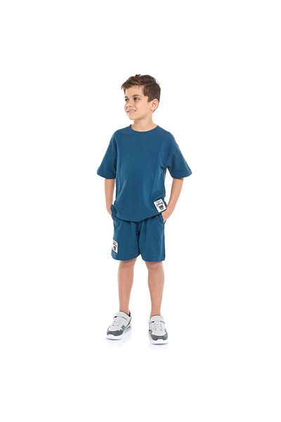 Victor and Jane Boys' Cord Set – Navy T-Shirt and Shorts Set
