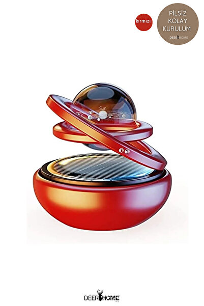 MCA Deerhome Kırmızı Renkli Güneş Enerjili Araba Kokusu, Güneş Işığıyla 360 D...