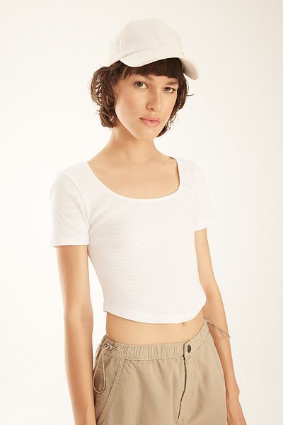 DeFacto Cool bordás rövid ujjú camisole póló A9849ax23hs