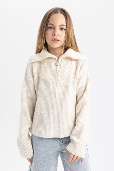 DeFacto Girl's Half Zipper Knitwear Sweater A6015A823Wn