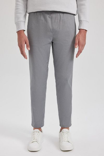 DeFacto Gabardine Jogger Pants with Lace-Up Waist Elastic Straight Leg Pockets A5741Ax23Au