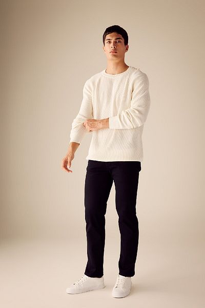 DeFacto Standardní střih Regular Cuw Crew Neck Základní hladký pletený svetr A8458Ax23Au