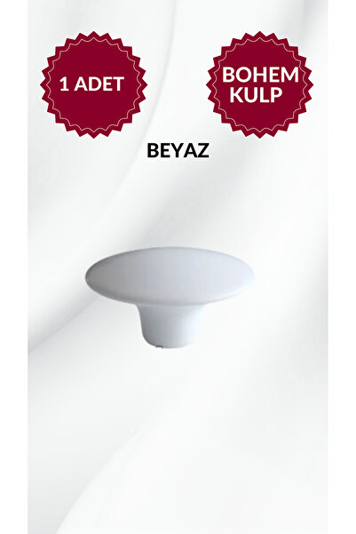 MKLAKS Bohem Polimer Plastik Düğme (BEYAZ) Yuvarlak Kulp Mobilya Mutfak Çekme...