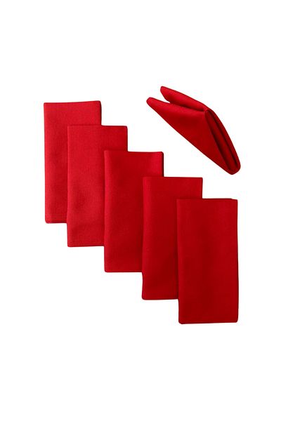 Kotonia Home Set of 10 Kotonia Home Table Napkins - 45x45 cm, Damask Satin DeLux, 100% cotton, Red