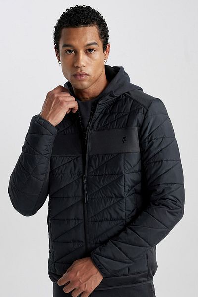 DeFacto Παλτό Slim Fit: Ριμπ με φερμουάρ πόρτας και τσέπες Ribane B2302ax