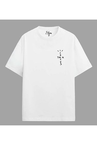Edizen Travis Scott Look Mom I Can Fly Premium μπλουζάκι Unisex Oversize 100% βαμβακερό λευκό