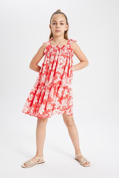 DeFacto Kleid für Mädchen mit Blumenmuster - Y6957a624sm