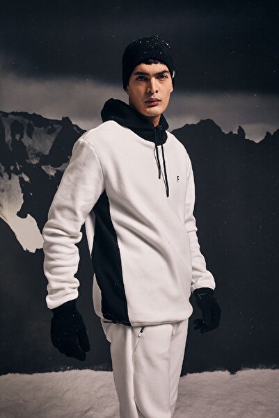 DeFacto Fit Sister Fit Printed Hooded Sports Kulo Fleece Sweatshirt Y5709Az23Wn