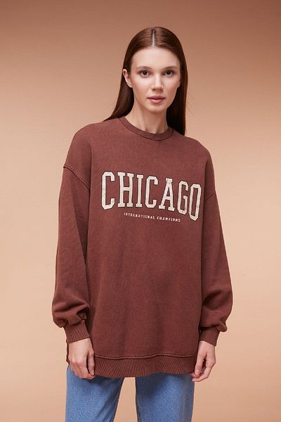 DeFacto Φούτερ Soft Furry Crew Neck Tunic - Printed B5053ax23wn