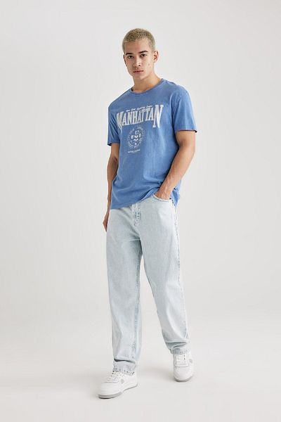 DeFacto Regular Fit Crew Neck Printed Short Sleeve T-Shirt B1122ax23hs