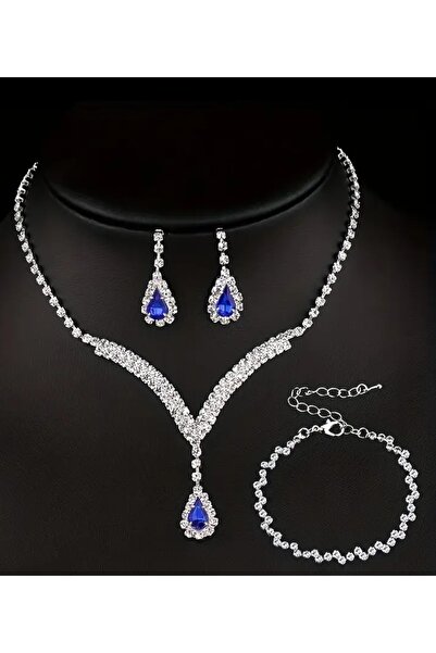 Mihra Aksesuar طقم ثلاثي من قلادة وأقراط وسوار