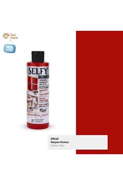 İNCİ TUVAL İtalyan Kırmızı Selfy Decor Kendinden Vernikli Boya N:826 Su Bazlı...