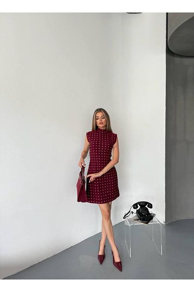 İLKCET MODA Γυναικείο Οθωμανικό Μίνι Φόρεμα Stoned