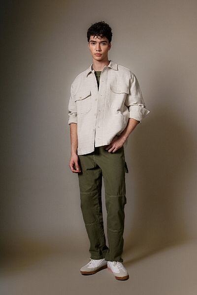 DeFacto Relax Fit Cotton Basic Solid Long Sleeve Shirt B3669Ax24Sp