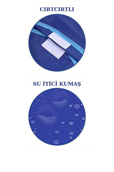 Genel Markalar Mavi Boyama Önlüğü M Beden 4-6 Yaş Su Itici Kumaş