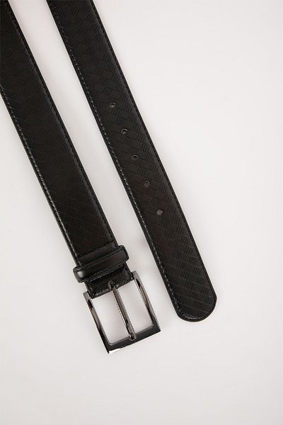 DeFacto Men's Rectangular Buckle Faux Leather Jeans Belt B4437Axns