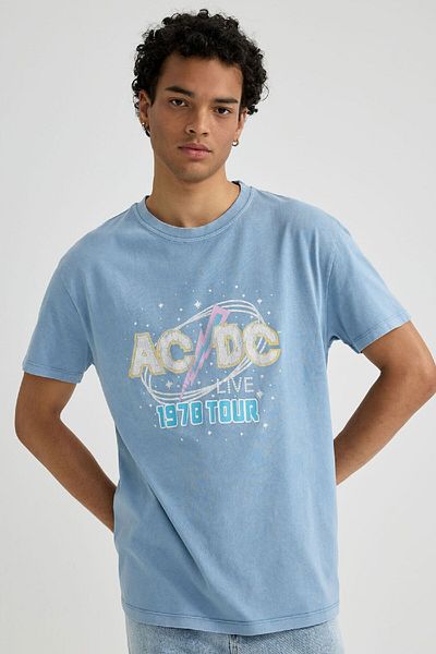 DeFacto Ac/dc Regular Fit - Tricou cu mânecă scurtă cu gât de bicicletă A8752ax23hs