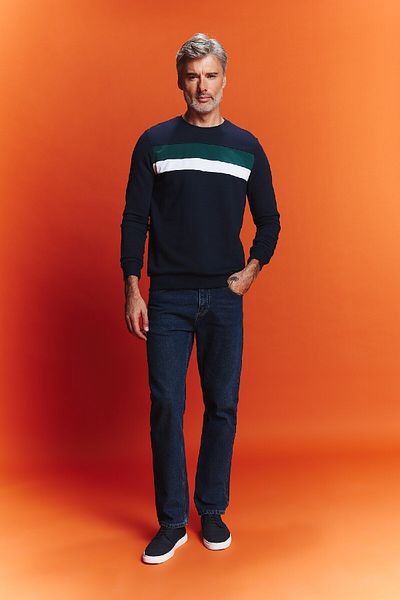 DeFacto Color Blocked Regular Fit Crew Neck Sweatshirt - B1871Ax23Au