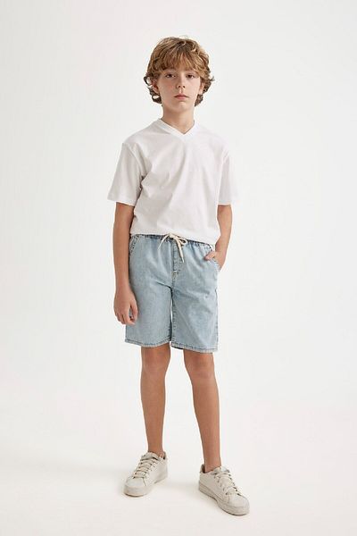 DeFacto Jungen-Jeans Basic Straight Shorts B5764a824sm