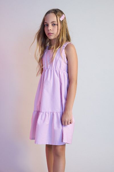 DeFacto Mädchenkleid mit Trägern aus Popeline-Stoff - B4476a824sm