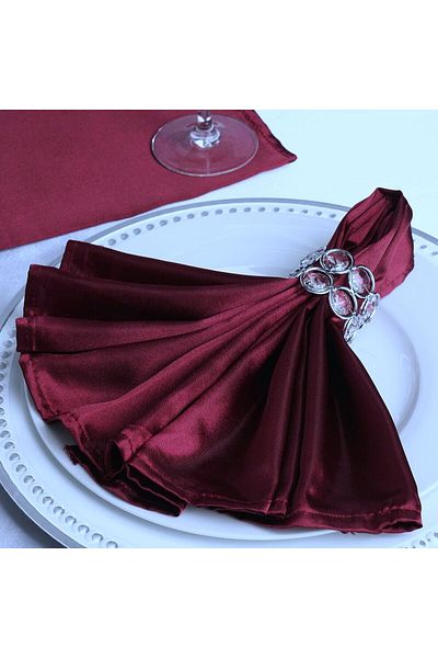 Kotonia Home Set of 10 Kotonia Home Table Napkins - 45x45 cm, Damask Satin DeLux, 100% cotton, purple